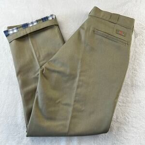 Dickies Khaki Relaxed Fit Flannel Lined Work Pants men’s size 34x30